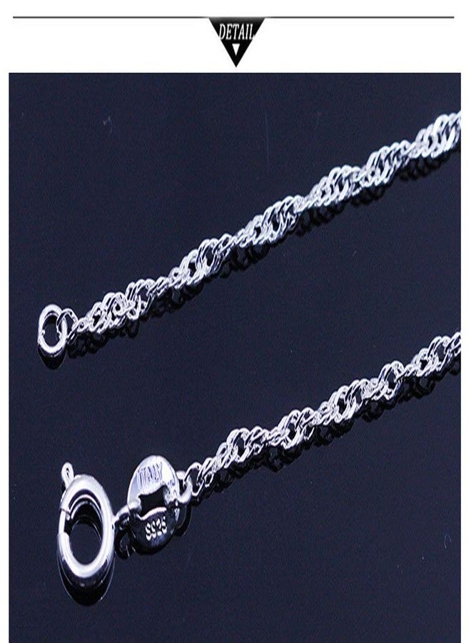 BQfife Sterling Silver Twisted Curb Link Chain Water wave chain Replacement Necklace Simple Slim for Pendant-24 - Image 4